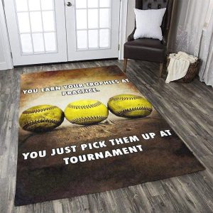 You Just Pick Them Up At Tournament Softball Decor Rug