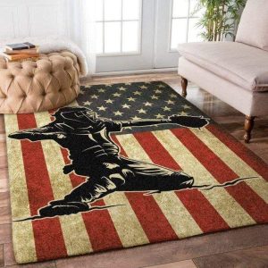 16335147971cef93bb1c.jpeg Softball American Flag Decor Rug