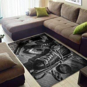 Vintage Skate Black White Decor Rug