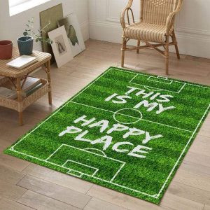 This Is My Happy Place Soccer Decor Rug