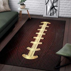 Vintage Football Ball Leather Pattern Rug