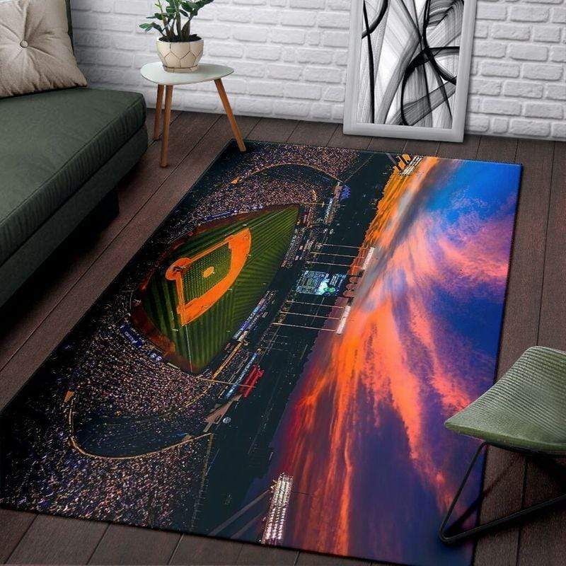 Sunset Baseball Stadium Decor Rug - Image 3