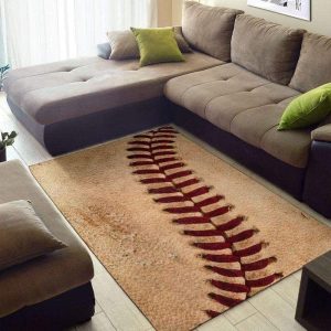 Vintage Baseball Leather Pattern Decor Rug