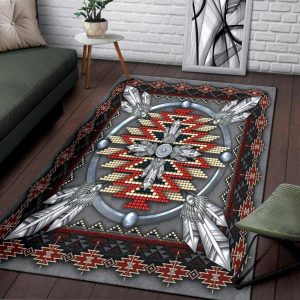 1633514860b5ebe85b68.jpeg Nomadic Art Native American Grey Decor Rug