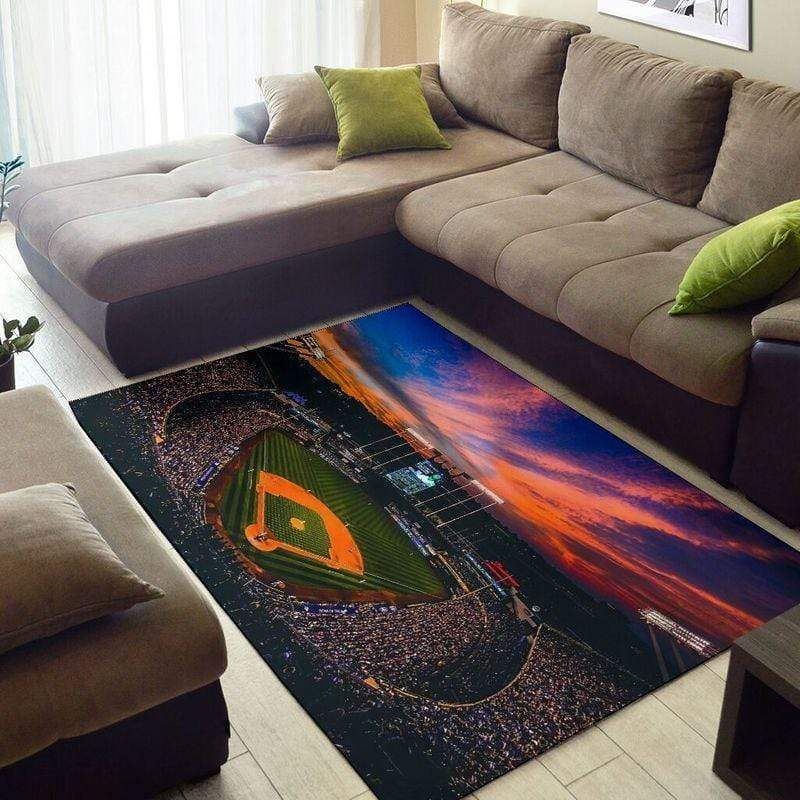 Sunset Baseball Stadium Decor Rug - Image 2