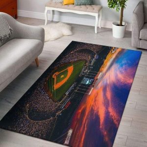 Sunset Baseball Stadium Decor Rug