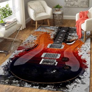 Water Color Guitar Decor Rug