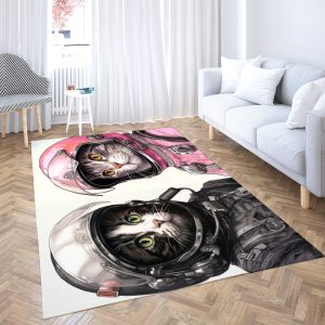 Astronaut-Cat-Gray-and-Pink-Rug-2.jpg Astronaut Cat Gray and Pink Rug
