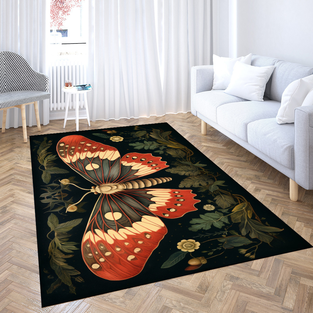 Butterfly and Leaf Rug