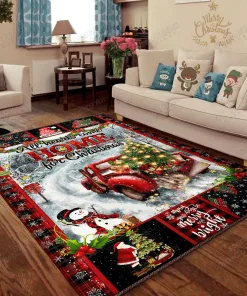 All Hearts Come Home For Christmas Snowman Warm Rug