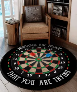 Mistakes Are Proof That You Are Trying Darts Round Rug