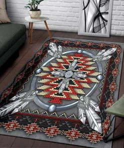 Nomadic Art Native American Grey Decor Rug