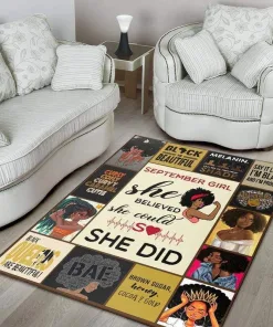 She Believe She Could So She Did Black Woman Decor Rug