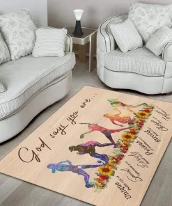 Softball God Says You Are Decor Rug