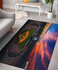 Sunset Baseball Stadium Decor Rug