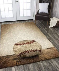 Vintage Baseball Decor Rug