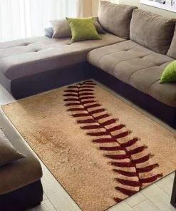 Vintage Baseball Leather Pattern Decor Rug