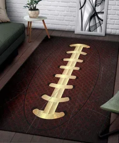 Vintage Football Ball Leather Pattern Rug