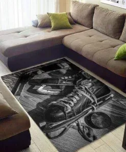 Vintage Skate Black White Decor Rug