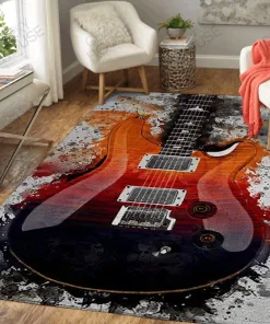 Water Color Guitar Decor Rug