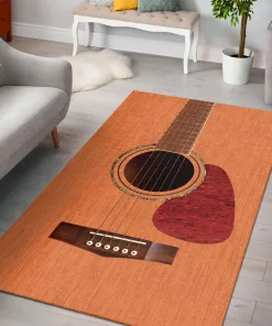Wooden Guitar Decor Rug