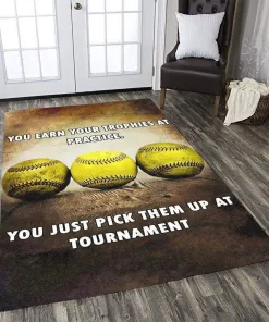 You Just Pick Them Up At Tournament Softball Decor Rug